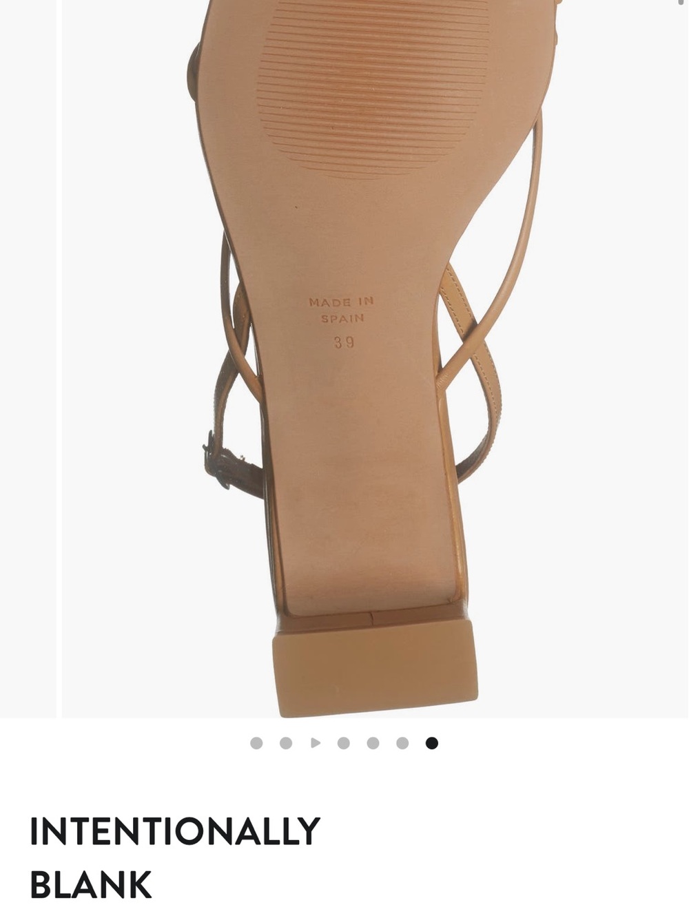 INTENTIONALLY BLANK Tan Strappy Block Heel Sandal